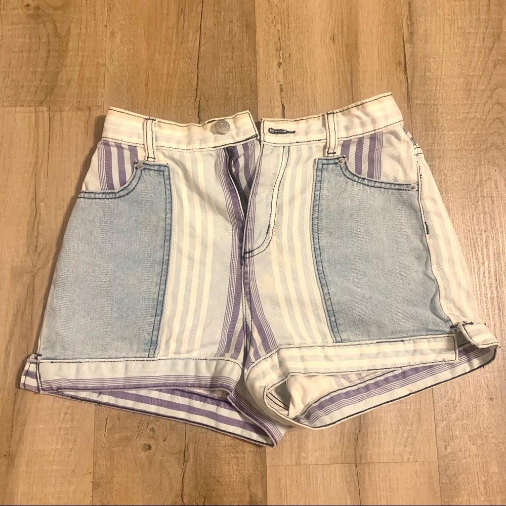 Striped BDG High Rise Jean Shorts